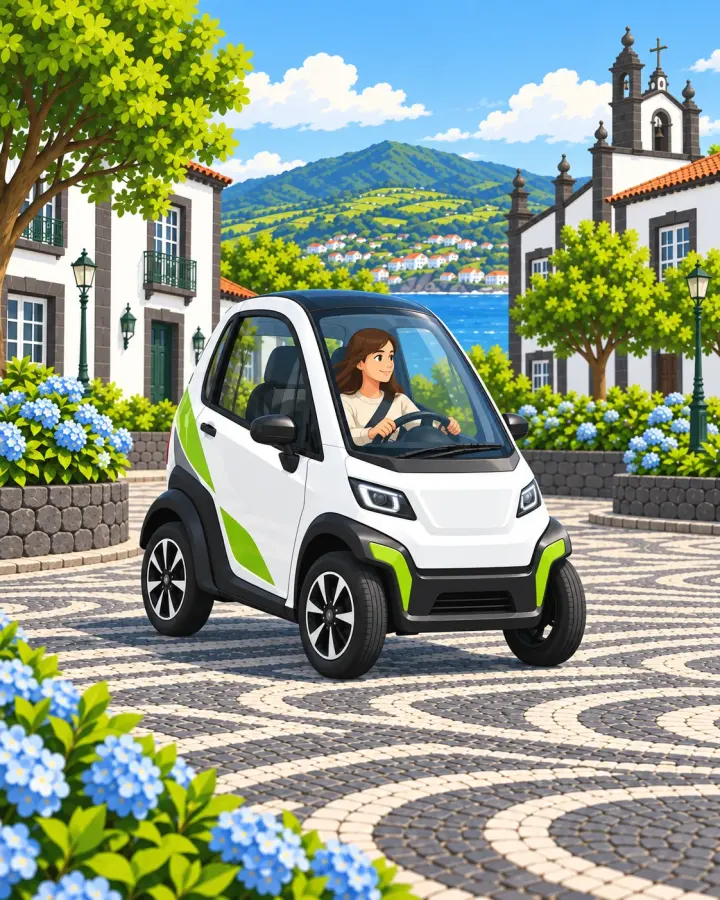Condutora ilustrada num quadriciclo para a carta B1