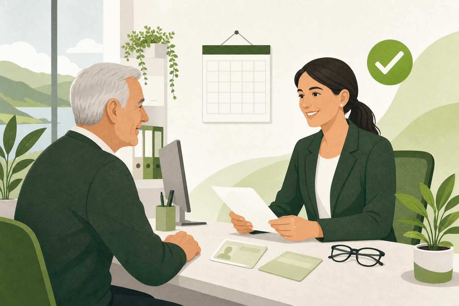 Ilustração do atendimento para renovar a carta de condução